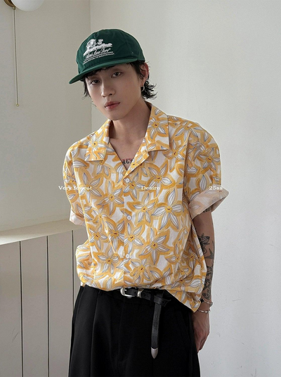 Gen Leisure Floral Print Shirt-korean-fashion-Shirt-Gen's Closet-OH Garments