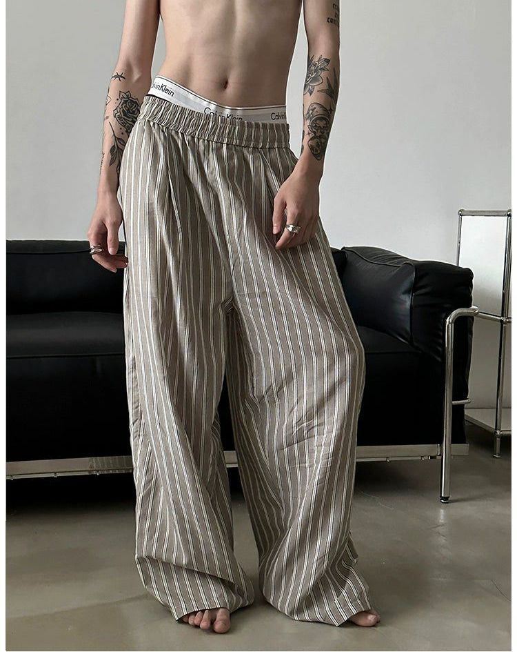 Gen Loose Fit Stripec Pants-korean-fashion-Pants-Gen's Closet-OH Garments