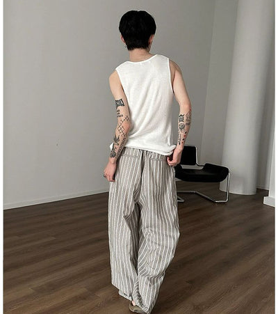 Gen Loose Fit Stripec Pants-korean-fashion-Pants-Gen's Closet-OH Garments