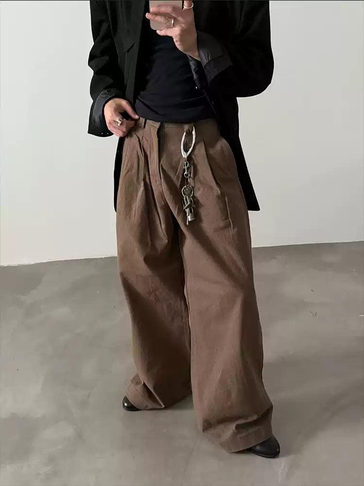 Gen Low Waist Pleated Pants-korean-fashion-Pants-Gen's Closet-OH Garments