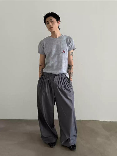 Gen Multi-Pleated Wide Trousers-korean-fashion-Trousers-Gen's Closet-OH Garments