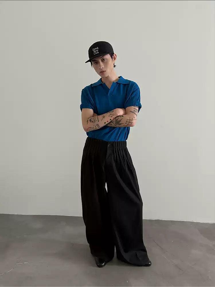 Gen Multi-Pleated Wide Trousers-korean-fashion-Trousers-Gen's Closet-OH Garments