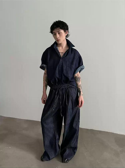 Gen Oversized Fit Drawstring Jeans-korean-fashion-Jeans-Gen's Closet-OH Garments