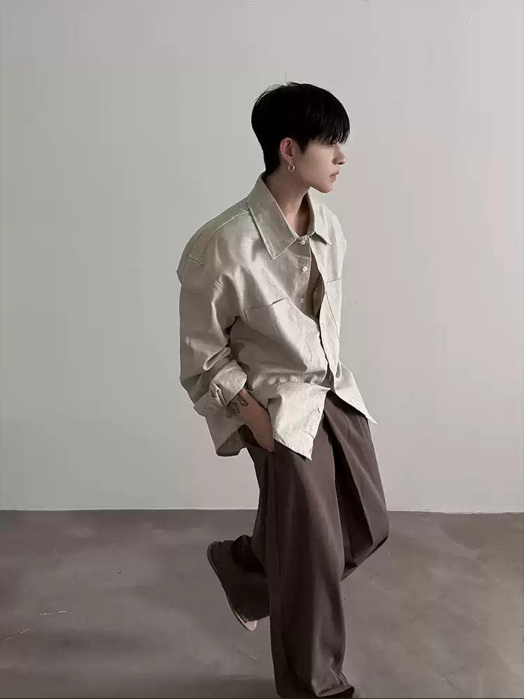 Gen Oversized Two-Pocket Shirt-korean-fashion-Shirt-Gen's Closet-OH Garments