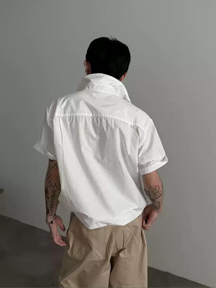 Gen Plain Boxy Buttoned Shirt-korean-fashion-Shirt-Gen's Closet-OH Garments