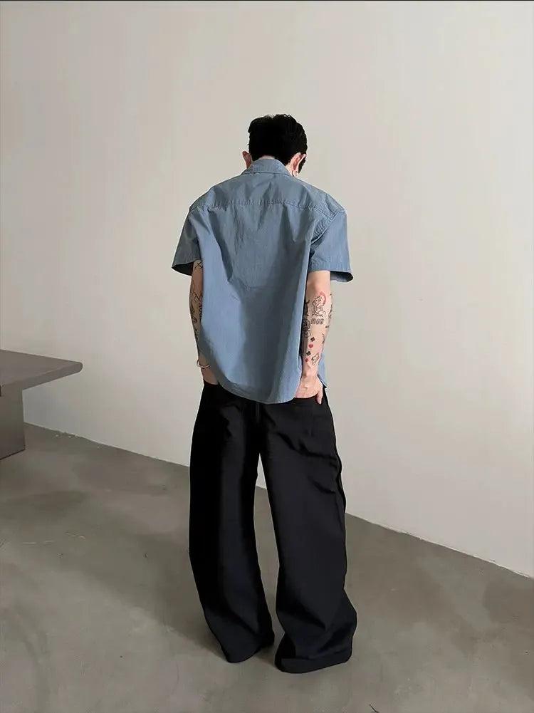 Gen Plain Pocket Shirt-korean-fashion-Shirt-Gen's Closet-OH Garments