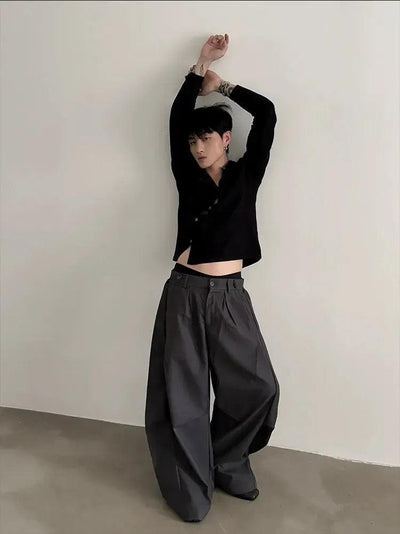 Gen Pleated Oversized Fit Pants-korean-fashion-Pants-Gen's Closet-OH Garments