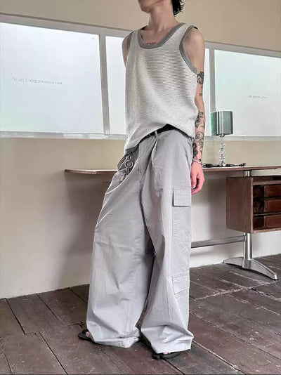 Gen Pleated Wide Cargo Pants-korean-fashion-Pants-Gen's Closet-OH Garments
