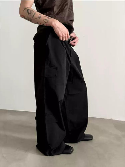 Gen Pleated Wide Cargo Pants-korean-fashion-Pants-Gen's Closet-OH Garments