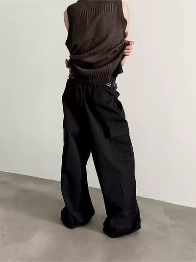 Gen Pleated Wide Cargo Pants-korean-fashion-Pants-Gen's Closet-OH Garments