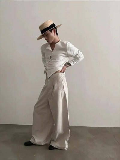 Gen Pleated Wide Leg Pants-korean-fashion-Pants-Gen's Closet-OH Garments