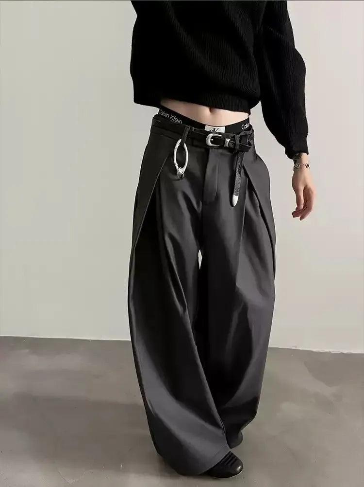 Gen Pleated Wide Leg Trousers-korean-fashion-Trousers-Gen's Closet-OH Garments