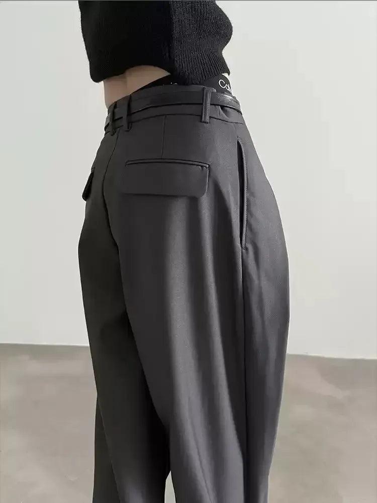 Gen Pleated Wide Leg Trousers-korean-fashion-Trousers-Gen's Closet-OH Garments