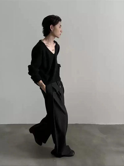 Gen Pleated Wide Leg Trousers-korean-fashion-Trousers-Gen's Closet-OH Garments