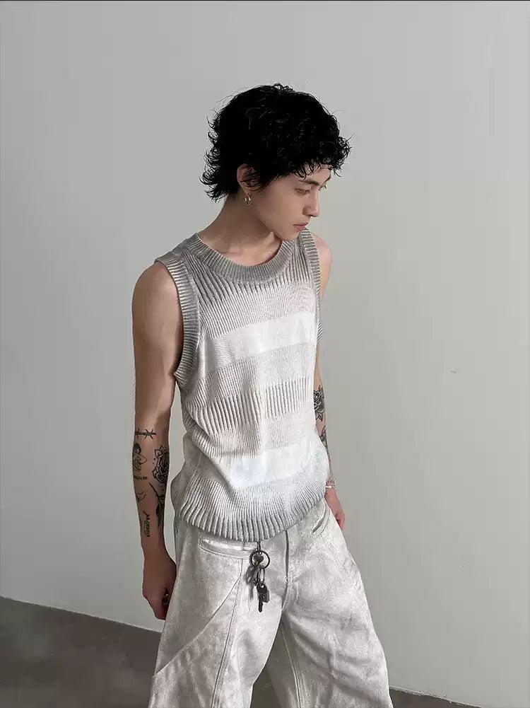 Gen Ribbed Knit Regular Fit Tank Top-korean-fashion-Tank Top-Gen's Closet-OH Garments