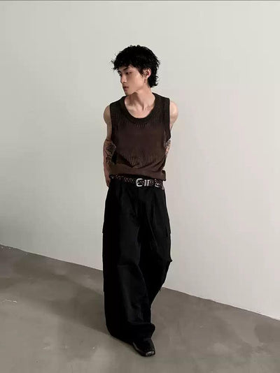 Gen Ribbed Knit Regular Fit Tank Top-korean-fashion-Tank Top-Gen's Closet-OH Garments