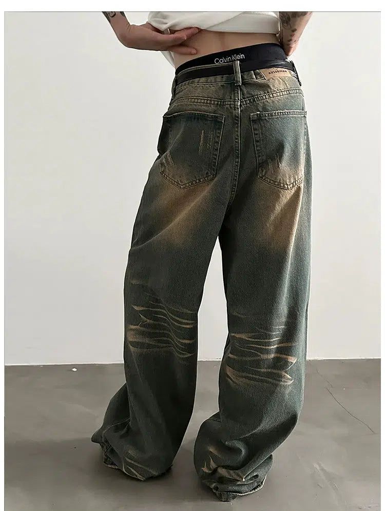 Gen Rustic Water Ripple Jeans-korean-fashion-Jeans-Gen's Closet-OH Garments