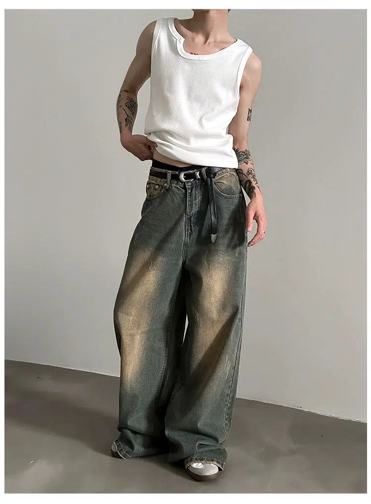 Gen Rustic Water Ripple Jeans-korean-fashion-Jeans-Gen's Closet-OH Garments