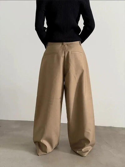 Gen Side Folded Wide Pants-korean-fashion-Pants-Gen's Closet-OH Garments