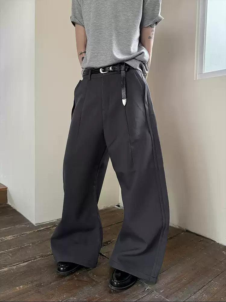 Gen Side Pleated Scimitar Pants-korean-fashion-Pants-Gen's Closet-OH Garments