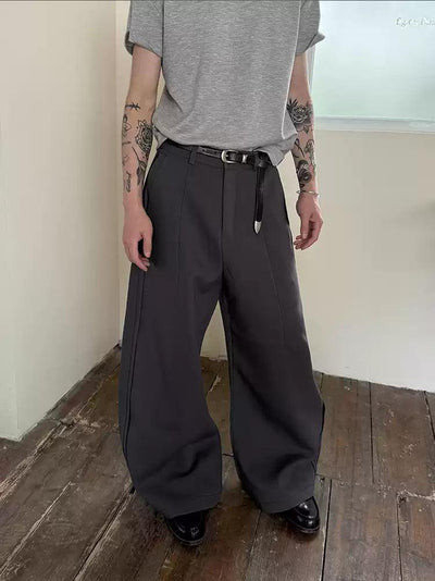 Gen Side Pleated Scimitar Pants-korean-fashion-Pants-Gen's Closet-OH Garments