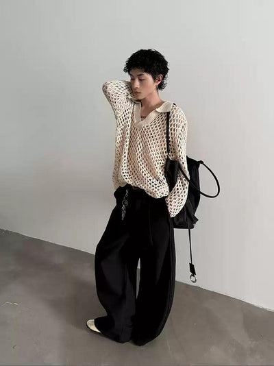 Gen Side Pleated Scimitar Pants-korean-fashion-Pants-Gen's Closet-OH Garments