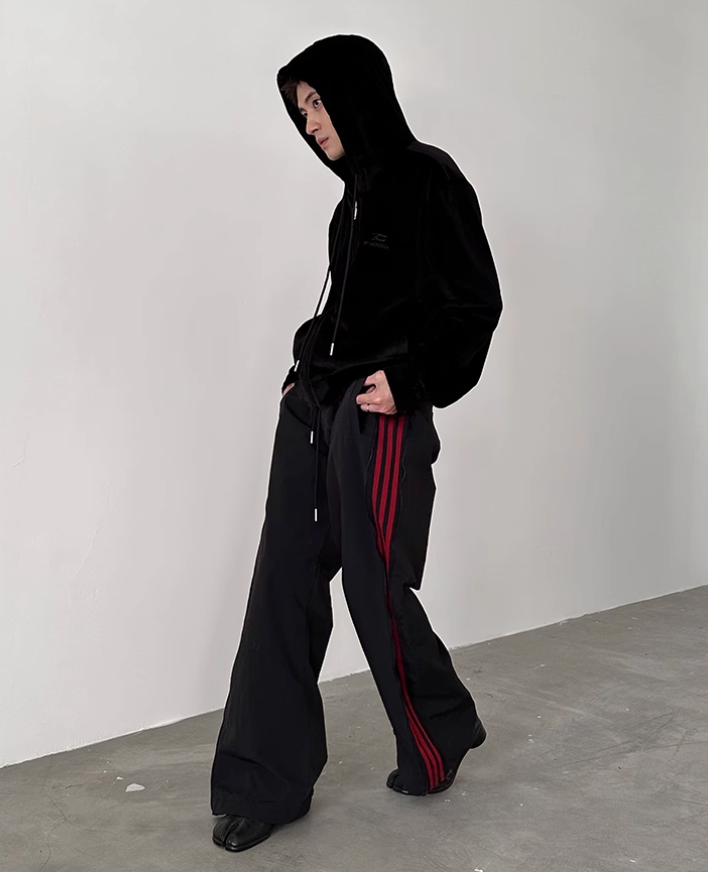 OH Garments ohvault ストレートパンツ M gen-side-zip-striped-track-