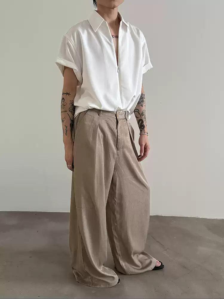 Gen Sleek Drape Loose Trousers-korean-fashion-Trousers-Gen's Closet-OH Garments