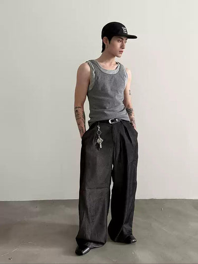 Gen Sleek Drape Loose Trousers-korean-fashion-Trousers-Gen's Closet-OH Garments