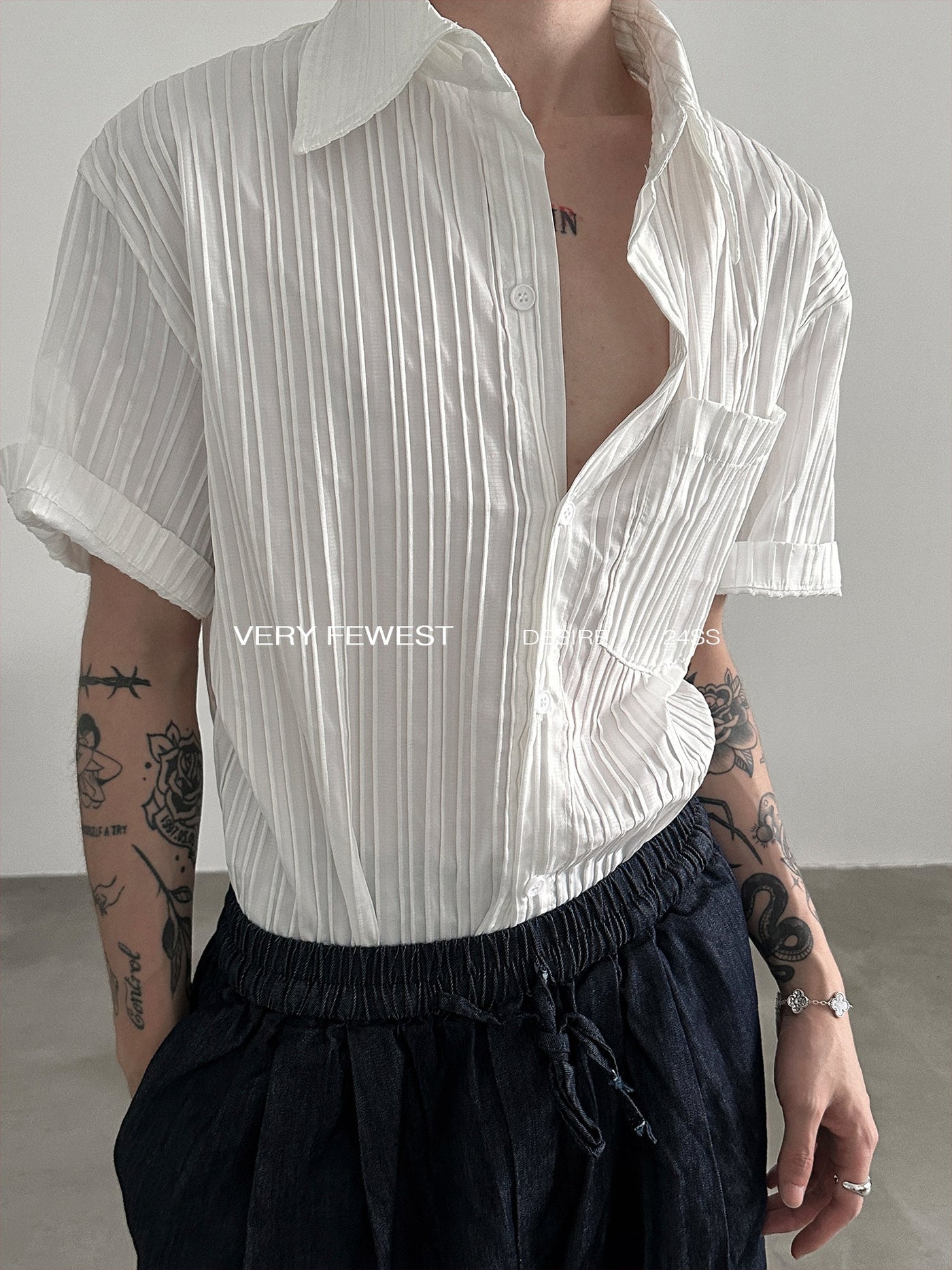 Gen Sleek Textured Stripes Shirt-korean-fashion-Shirt-Gen's Closet-OH Garments