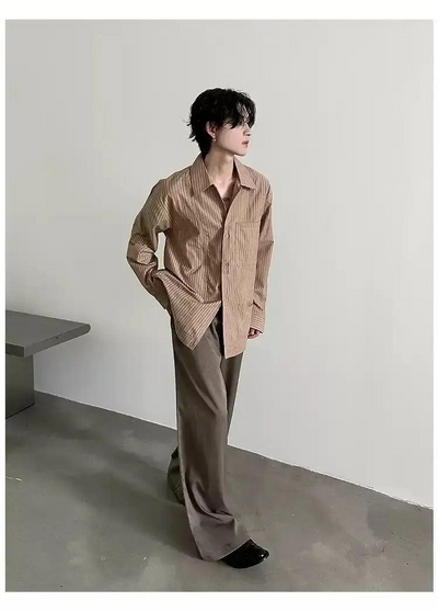 Gen Slouchy Striped Shirt-korean-fashion-Shirt-Gen's Closet-OH Garments
