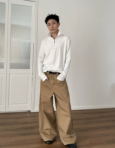 Gen Solid Lined Knit Half-Zip-korean-fashion-Half-Zip-Gen's Closet-OH Garments