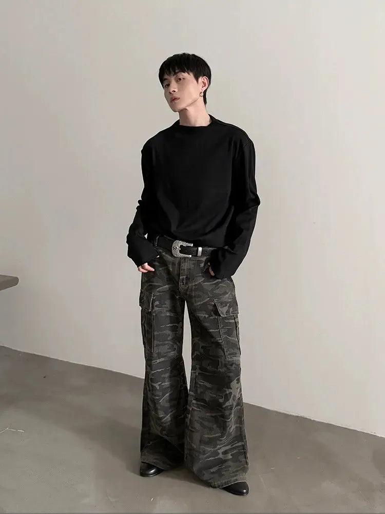 Gen Solid Mock Neck L/S T-Shirt-korean-fashion-T-Shirt-Gen's Closet-OH Garments