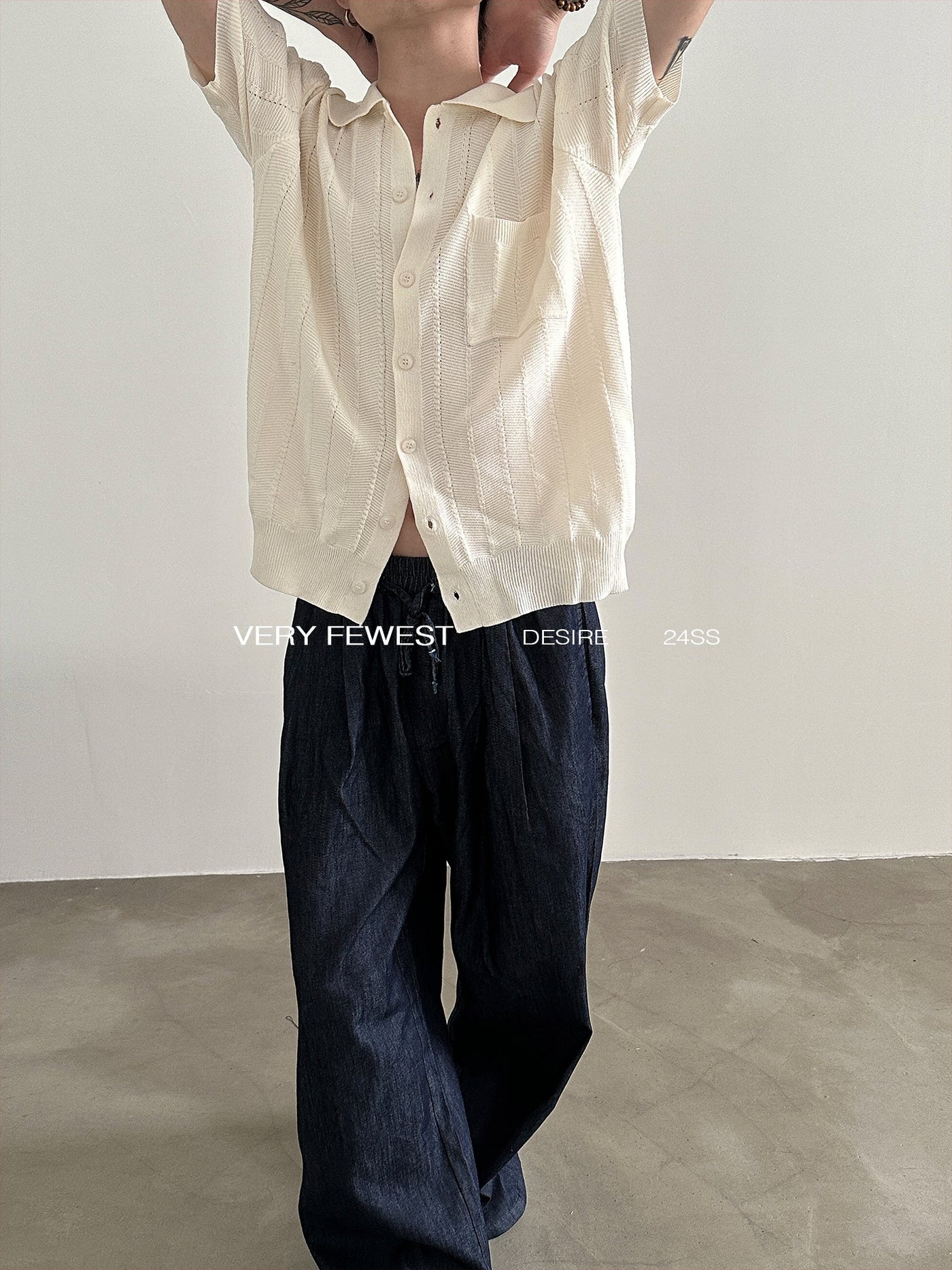Gen Stitched Collared Knit Shirt-korean-fashion-Shirt-Gen's Closet-OH Garments