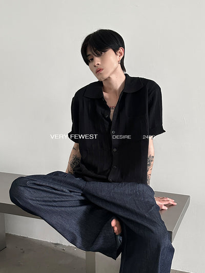 Gen Stitched Collared Knit Shirt-korean-fashion-Shirt-Gen's Closet-OH Garments