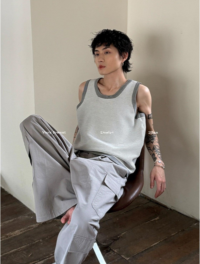 Gen Striped Comfty Tank Top-korean-fashion-Tank Top-Gen's Closet-OH Garments