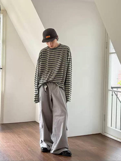 Gen Striped Long Sleeve T-Shirt-korean-fashion-T-Shirt-Gen's Closet-OH Garments