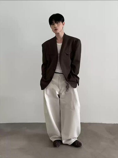 Gen Structured Collarless Blazer-korean-fashion-Blazer-Gen's Closet-OH Garments