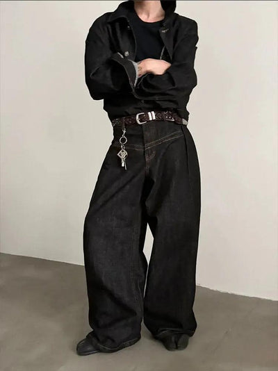 Gen Structured Wide Leg Jeans-korean-fashion-Jeans-Gen's Closet-OH Garments
