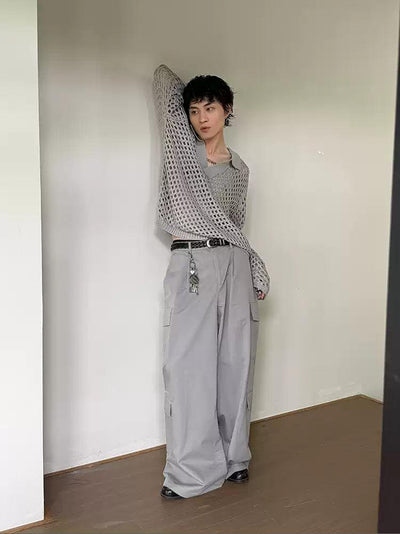 Gen V-Neck Hollow Sweater-korean-fashion-Sweater-Gen's Closet-OH Garments