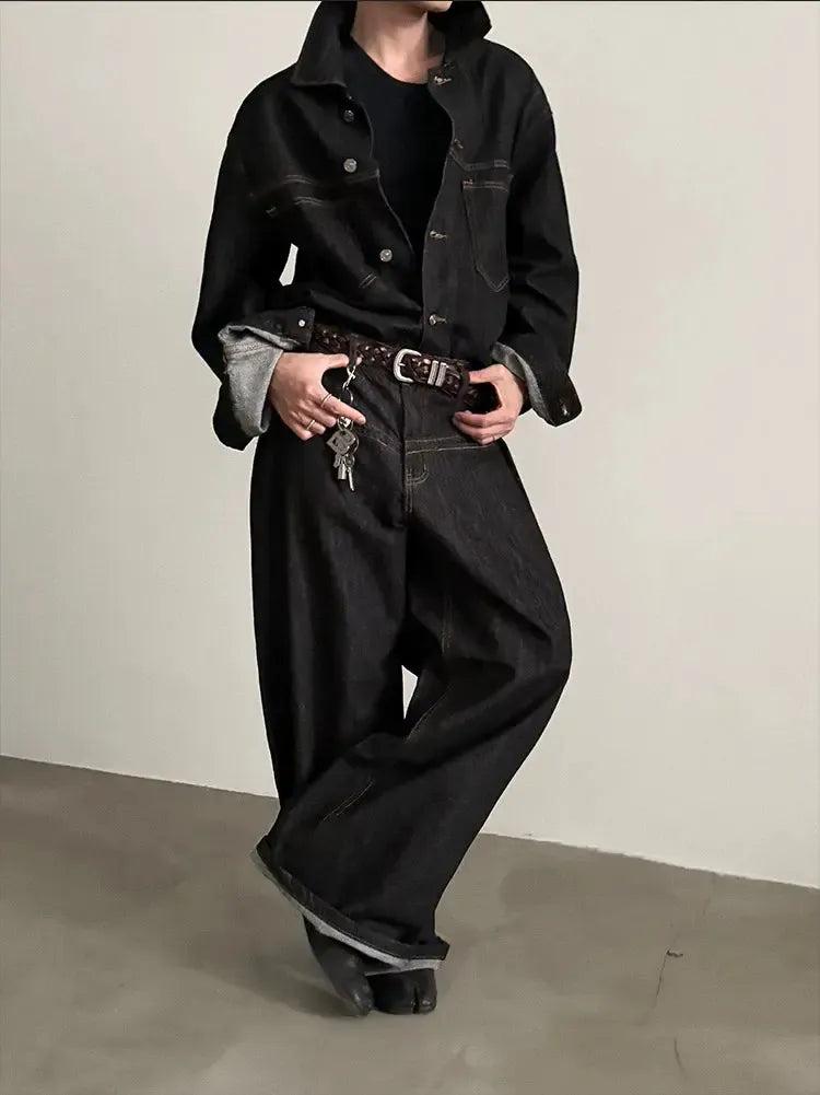 Gen Vintage Breast Pocket Denim Jacket-korean-fashion-Jacket-Gen's Closet-OH Garments