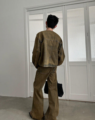 Gen Vintage Fade Denim Jacket & Jeans Clothing Set-korean-fashion-Clothing Set-Gen's Closet-OH Garments