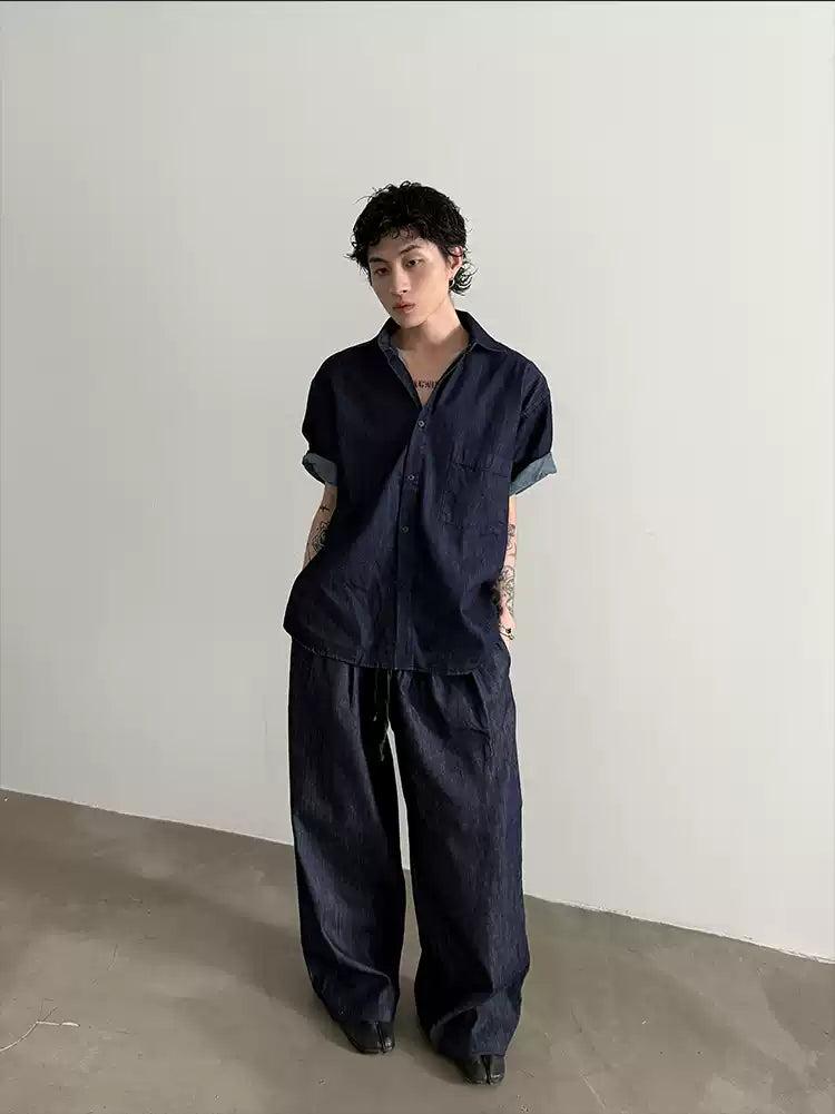 Gen Washed Loose Denim Shirt-korean-fashion-Shirt-Gen's Closet-OH Garments