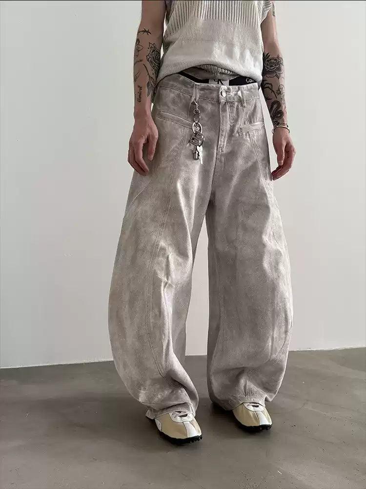 Gen Washed Structure Curved Jeans-korean-fashion-Jeans-Gen's Closet-OH Garments