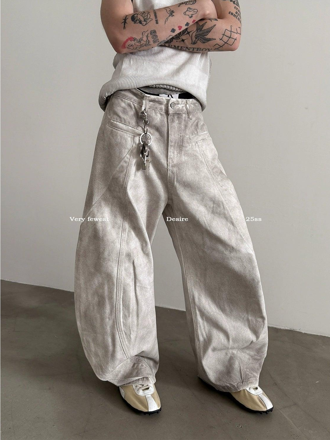 Gen Washed Structure Curved Jeans-korean-fashion-Jeans-Gen's Closet-OH Garments