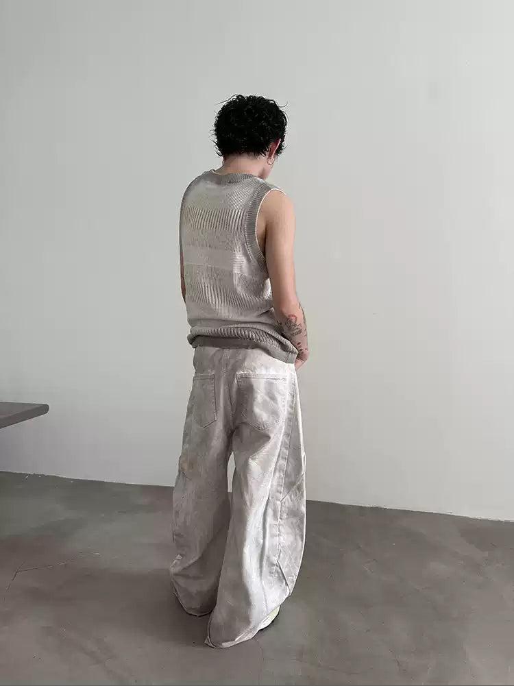 Gen Washed Structure Curved Jeans-korean-fashion-Jeans-Gen's Closet-OH Garments