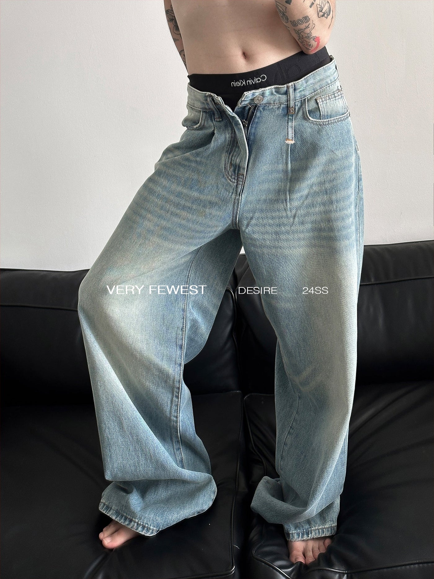 Gen Washed Zip Fly Jeans-korean-fashion-Jeans-Gen's Closet-OH Garments