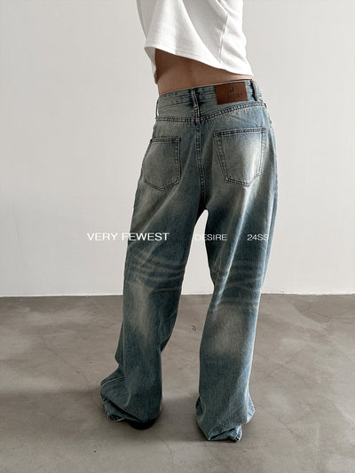 Gen Washed Zip Fly Jeans-korean-fashion-Jeans-Gen's Closet-OH Garments