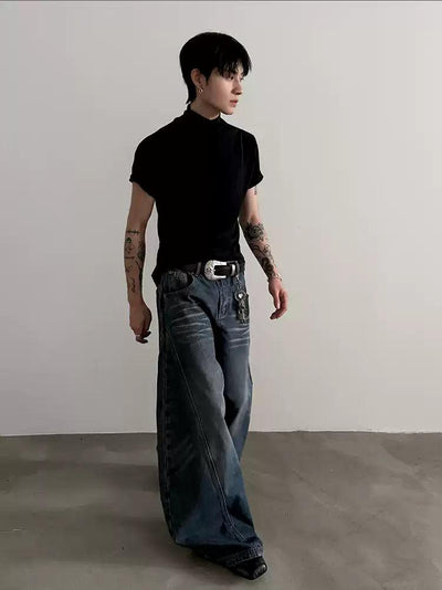 Gen Whiskered Wide Scimitar Jeans-korean-fashion-Jeans-Gen's Closet-OH Garments