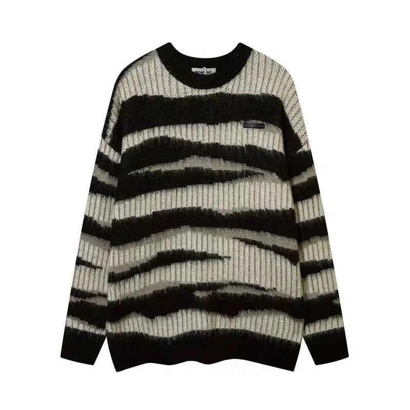Holo Abstract Blades Fuzzy Sweater-korean-fashion-Sweater-Holo's Closet-OH Garments
